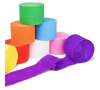 BLPRKOT 8 Piezas Papel crepé multicolor Rollos, Papel Crepé Colores Rosa Cintas de Papel, Serpentinas de Papel Artesanal Cinta Crepé Multicolor para la Decoración de la Boda Fiesta de Cumpleaños
