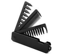 BLPRKOT Peine plegable portátil para hombre, 3 en 1, peine plegable con peine de dientes finos y dientes anchos, cepillo pequeño y plegable para el cabello y el peinado del bigote