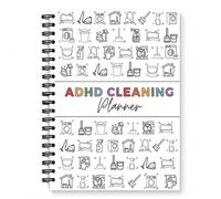 BLPRKOT Planificador de Limpieza para TDAH y ADHD - Organizador Semanal de Tareas del Hogar con Espiral (28.5x21cm), Agenda de Limpieza Diaria, Semanal y Mensual, Lista de Tareas Domésticas Blanca