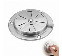 BLPRKOT Rejilla de Ventilación para Horno de Acero Inoxidable, 95mm Roseta de Ventilación Redonda Ajustable para Barbacoa, Ahumador, Barco y Caravana, Rejilla de Aireación Resistente