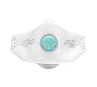 BLS Zer0 33 FFP3 R D | Estuche de 10 máscaras FFP3 planas de tres aletas con válvula de exhalación | Certificado CE | Fabricado en Europa
