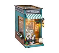 BLSYHDH Casa de Muñecas Hecha a Mano, Mini Cafetería, Kit en Miniatura con Rompecabezas de Madera 3D, Soporte Manual para Libros para Decoración de Estantería para Sujetalibros (2)