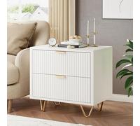 BLSYHDH Lot de 2 Mesitas de Noche, Mesita de Madera con 2 Cajones, Mueble de Noche en Color Madera, Adecuado para Cualquier Cama y Cualquier Habitación (Mesita de Noche-B)