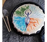 BLSYHDH Tambores de Diosa Espíritu Musical Tambores Chamánicos Hechos a Mano Tambor de Chamán con Baqueta Diseño de Decoración de árbol de la Vida Sanador de Sonido Tambor de Chamán para(#1)