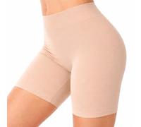 Blu Apparel Pantalones cortos antirozaduras, pantalones cortos moldeadores, ropa interior larga, pantalones cortos de ciclismo para debajo del vestido, color carne, L