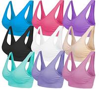 Blu Apparel Set of 3 6 9 Seamless Bras Non Padded Comfort Everyday Bra Non Wired Nursing Bra Top Yoga for Women Gym (FR/ES, Letras, XL, Regular, Regular, Los 9 Colores)