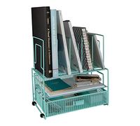 Blu Monaco Aqua Workspace Organizador de escritorio y accesorios de escritorio con clasificadores de archivos y cajón para suministros de oficina, papel, dispositivo y carpeta