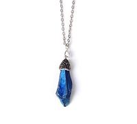 Blu nero rosa Naturale druzy quarzo di cristallo pietre di gemma collana di pietra catena di metallo delle donne degli uomini della collana dei monili del regalo all ingrosso-2.Cuarzo cristal A_45cm