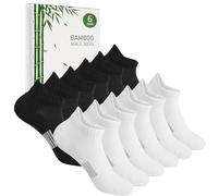 Blu Ninfee Calcetines de bambú para mujer 3-5/6-8, calcetines tobilleros para correr, calcetines deportivos cortos transpirables, regalos para mujeres y niñas de verano, 6 pares