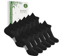 Blu Ninfee Calcetines de bambú para mujer 3-5/6-8, calcetines tobilleros para correr, calcetines deportivos cortos transpirables, regalos para mujeres y niñas de verano, 6 pares