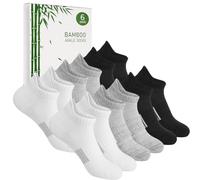 Blu Ninfee Calcetines de bambú para mujer 3-5/6-8, calcetines tobilleros para correr, calcetines deportivos cortos transpirables, regalos para mujeres y niñas de verano, 6 pares