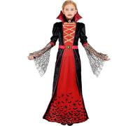 Blu Ninfee Disfraz de vampiro de Halloween para niños y niñas, disfraz gótico de vampiro con collar, disfraz de Halloween para carnaval, cosplay, fiesta temática, S (5-7 años), BNCTM-23-003S