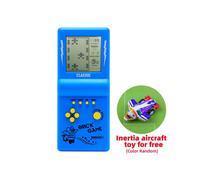 (Blu) Nuova console di gioco a blocchi con grande schermo, 23 giochi di mattoni integrati, velocità/difficoltà