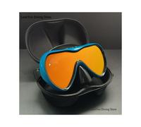 (blu) Nuova maschera da nuoto subacquea per adulti con lenti a specchio e protezione UV per uomo e donna
