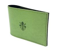 BLU Ritmo EcoDNA Cartera Slim de Piel Vegana. Portadocumentos Licencia Tarjeta de Identidad. Portatarjetas. Unisex Hombre Mujer Fabricado en Italia. Giglio, Multicolor, 10 x 7,5 cm, Verde