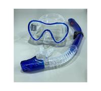 (Blu) Set profesional para inmersión subacquee y snorkel, máscara de silicona para adultos, occhiali