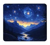 BLU Tappetino Mouse Piccolo 260x220x3mm, Tappetino Scrivania con Bordo Cucito, Mousepad Impermeabile e Antiscivolo, Pratica e Facile da Pulire, Accessori Gaming, Regalo Uomo, Cielo Stellato U-9760