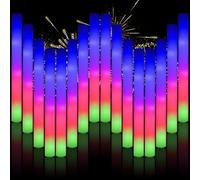 Blu7ive 110 varillas luminosas LED, varillas de espuma con 3 modos intermitentes para suministros de fiesta que brillan en la oscuridad, palos de espuma para cumpleaños, raves, camping al aire libre