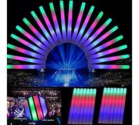 Blu7ive Paquete de 118 varillas de espuma brillante a granel, suministros de recuerdos de fiesta, 3 modos de parpadeo que brillan en la oscuridad, palos de espuma iluminados para wendding raves