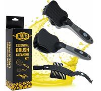 BLUB kit limpieza bicicleta mtb con 3 Cepillos Premium - limpiador cadena bicicleta, Casete y Ruedas | Cepillos Resistentes para MTB, Carretera y e-Bike