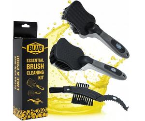 BLUB kit limpieza bicicleta mtb con 3 Cepillos Premium - limpiador cadena bicicleta, Casete y Ruedas | Cepillos Resistentes para MTB, Carretera y e-Bike