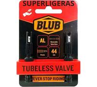BLUB Valvula Tubeless MTB 44mm - Valvula Presta Aluminio, Pack 2 Negro | Valvula Bicicleta, Kit Tubeless, Valvulas MTB Tubeless, Carretera, BMX, Montaña