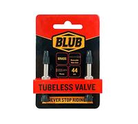 BLUB Valvula Tubeless MTB 44mm - Valvula Presta Latón, Pack 2 | Valvula Bicicleta, Kit Antipinchazos, Tapones Bici, Ruedas Bicicleta, Carretera, BMX, Montaña, Herramientas MTB