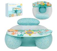 Blublu Park Baby Donut Sit Me Up - Asiento de suelo inflable para bebés de 3 a 36 meses, con funda, silla de actividades para sentarse, bandeja sensorial adecuada para el desarrollo, elefante