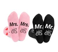 Bluckincle Calcetines divertidos regalos de boda para recién casados, pareja de novios, 40-48