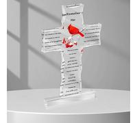 Bluckincle Regalos De Condolencias,Regalos De Cardenal,Cruz Placa Acrílica,Condolencias De Duelo,Regalo De Condolencias,Regalo De Duelo,Recuérdame Duelo,Regalo Conmemorativo De Condolencias