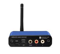 BluDento True Hi-Fi Receptor de música Bluetooth de Largo Alcance aptX de Baja latencia, Integrado 32 bits Burr marrón DAC para transmisión, Salidas estéreo L/R RCA y S/PDIF coaxial Toslink óptico