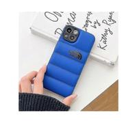 (Blue, 11por Black lens) Winter Down Jacket 3d The Puffer Soft Cloth Phone Case ,3d Cute Shockproof Cover Case For Iphone 12 Promax/ 13 Promax