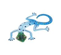(blue)2 Pack Gecko Wall Decoration Lizard Art Ornament Hanging For Garden Porchred+blue