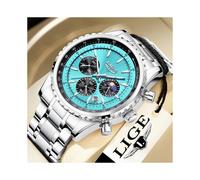(Blue) 2023 LIGE Top Brand Luxury New Men Watch Quartz Man Watches Waterproof Luminous Watch for Men Date Chronograph Sport Wristwatch