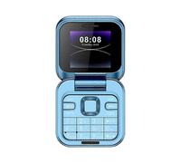 (Blue) 2024 New Mini Flip Phone Unlocked 2G Cell Phone Dual SIM Card Small Display Foldable Mobile Phone for Seniors Portable Backup Phone