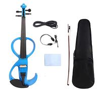 Blue 4/4 Electric Silent Violin Hecho A Mano, Cable De Arco+ Violín principiantes