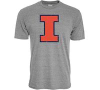 Blue 84 Men's Illinois Illini Tri-Blend T-Shirt Vintage Icon Heather Grey, Grey, Medium