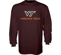 Blue 84 Men's Virginia Tech Hokies Long Sleeve T Shirt Team Color Icon, Maroon, Large
