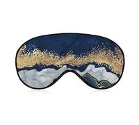 Blue Agate Marble Sleep Mask Blindfold Blue Gold White Ajustable Super-Smooth Soft Eye Mask Cover para Hombres Mujeres Viajes y siesta