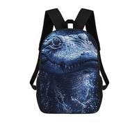 Blue Alligator Portrait with Water Splashes Mochilas Escolares, Mochilas Informales, Mochilas De Día, Mochilas Escolares, De Trabajo Y De Viaje Para Adolescentes, Niñas, Niños, Mujeres Y Hombres 17inc