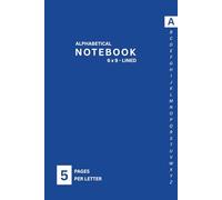 Blue Alphabetical Notebook 6x9: Lined Organizer with Printed A-Z Tabs | 5 Pages per Letter