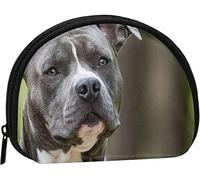 Blue American Staffy Pitbull Dog, Bolsa de Maquillaje de Concha de Cartera, Bolsa de Almacenamiento para Mujer, Monedero pequeño, Bolsa de Cambio de Concha