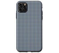 Blue and Cream Mini Gingham Check Pattern Case Carcasa para iPhone 11 Pro MAX