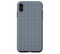 Blue and Cream Mini Gingham Check Pattern Case Carcasa para iPhone XS MAX