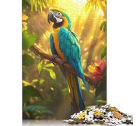 Blue and Gold Macaw in Jungle Puzzle Imposible,desafío para Adultos Juego Educativo 1000 Piezas Obra De Arte De Juego De para Adultos Y Niños 1000pcs (40x28cm)