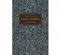 Blue and Gold Tree Branches Bullet Journal with Dots: 6” x 9” Dot Grid Notebook, Undated, Dot Grid Sketchbook, Agenda, Planner
