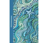 Blue and Green Ocean Journal Notebook: 120 Lined pages with starfish theme endpages, 6 x 9, school, office supplies, diary, gift, self care