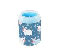 Blue and Pink Playful Pig - Limpiador y masajeador reutilizable para perros con cepillo de silicona para pies suaves, suministros de aseo para perros pequeños y medianos y razas de gatos