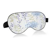 Blue and Purple Flowers Sleep Mask Lightweight Soft Breathable Eye Mask with Adjustable Strap Blackout Eye Mask for Women Men for Travel Night Sleeping