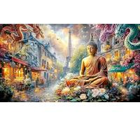 Blue-and-Red-Dragons-Facing-Each-Other 1000 Piezas Puzzle Educativo desafiante para Adultos y niños Papel Reciclado Actividad en casa 38x52/1000pcs